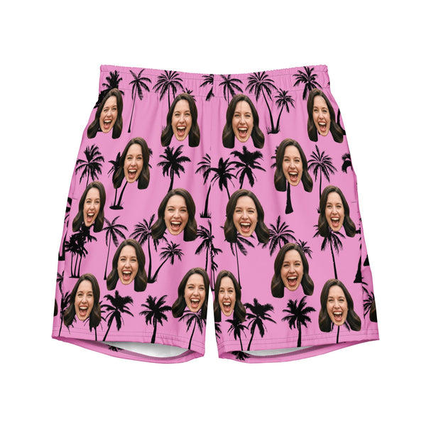 Custom Face Palm Tree Swim Trunks