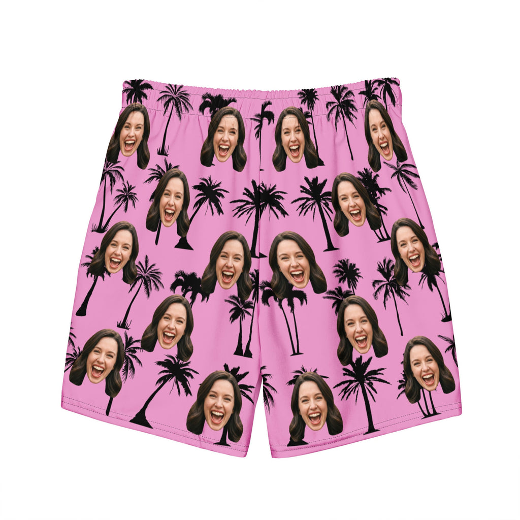 Custom Face Palm Tree Swim Trunks