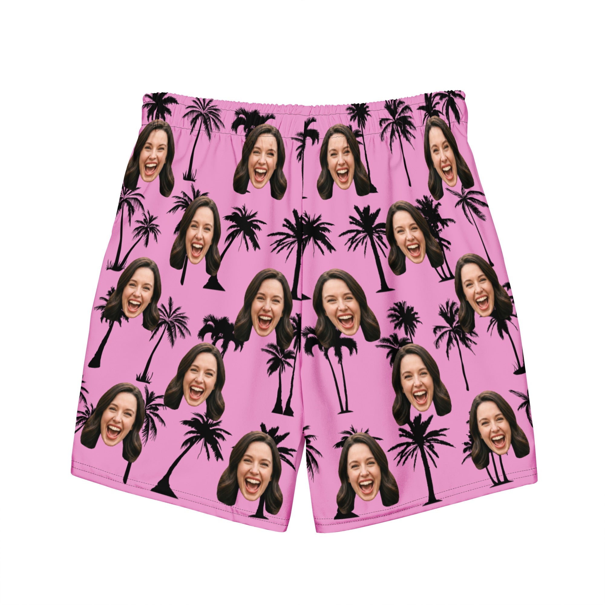 Custom Face Palm Tree Swim Trunks