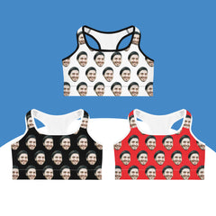 Custom Face Sports Bra Funny Photo Gift For Her