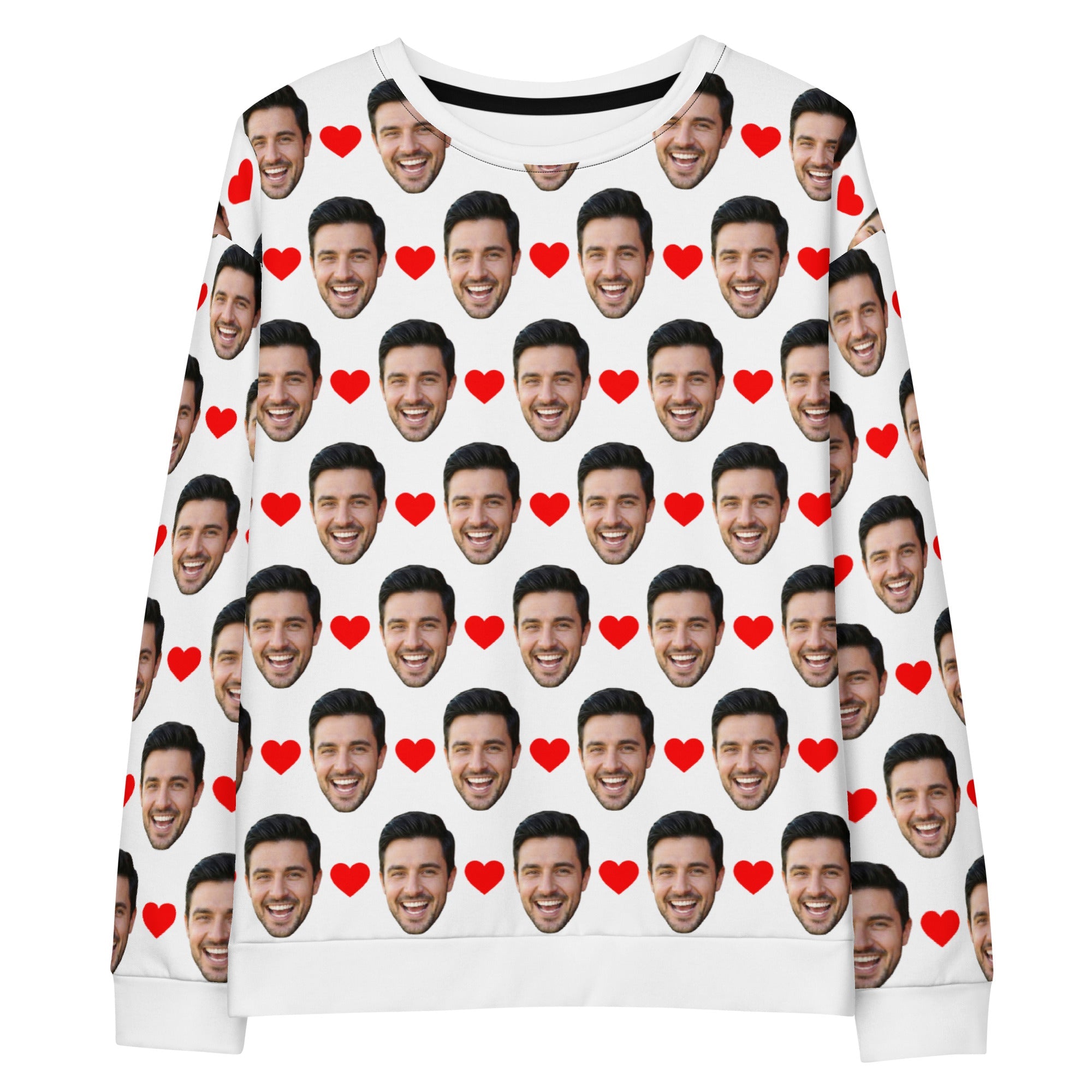 Custom Face Sweatshirt With Hearts Secondary image
