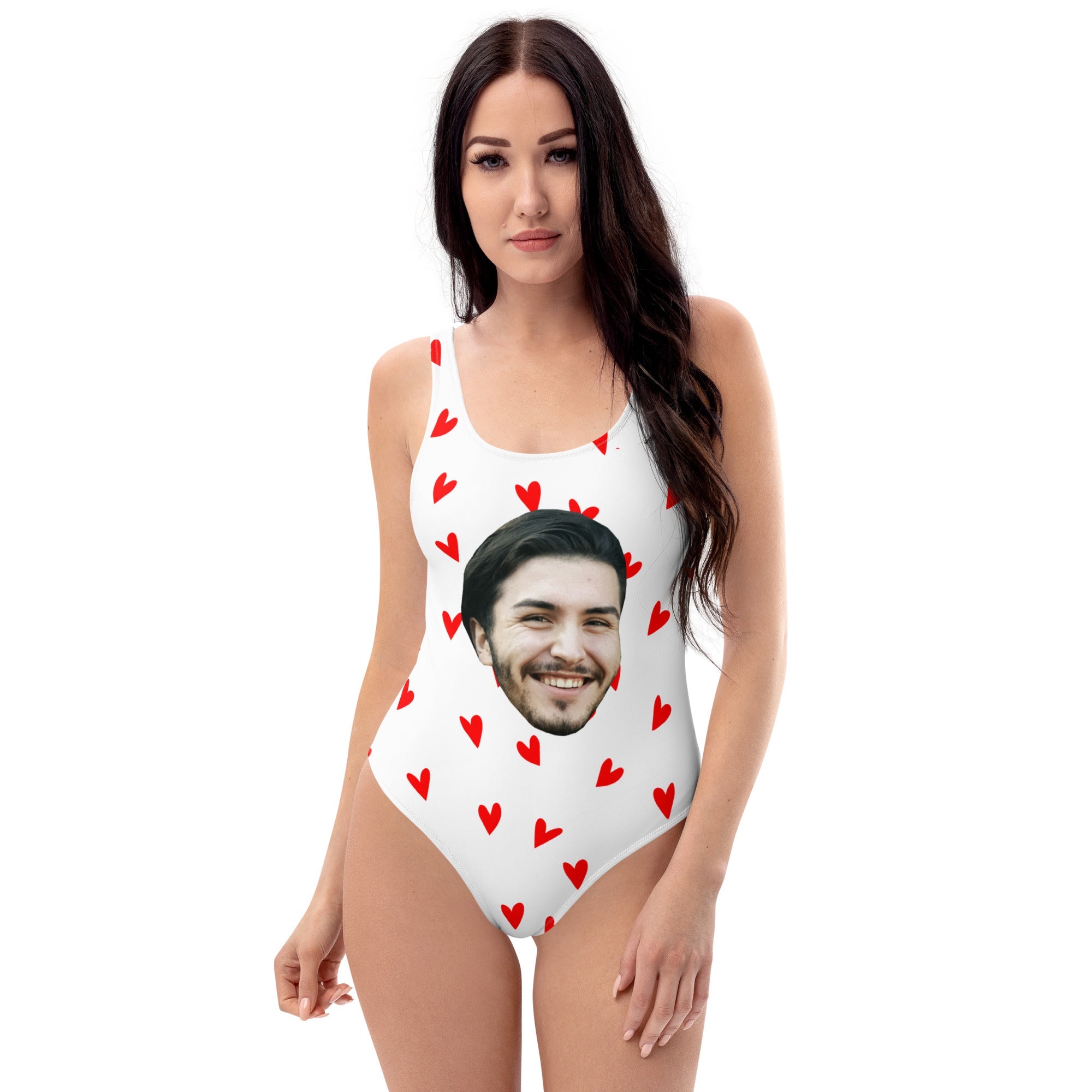 Custom Face Swimsuit With Hearts Secondary image