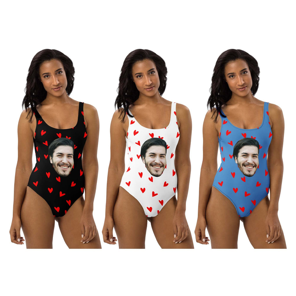 Custom Face Swimsuit With Hearts