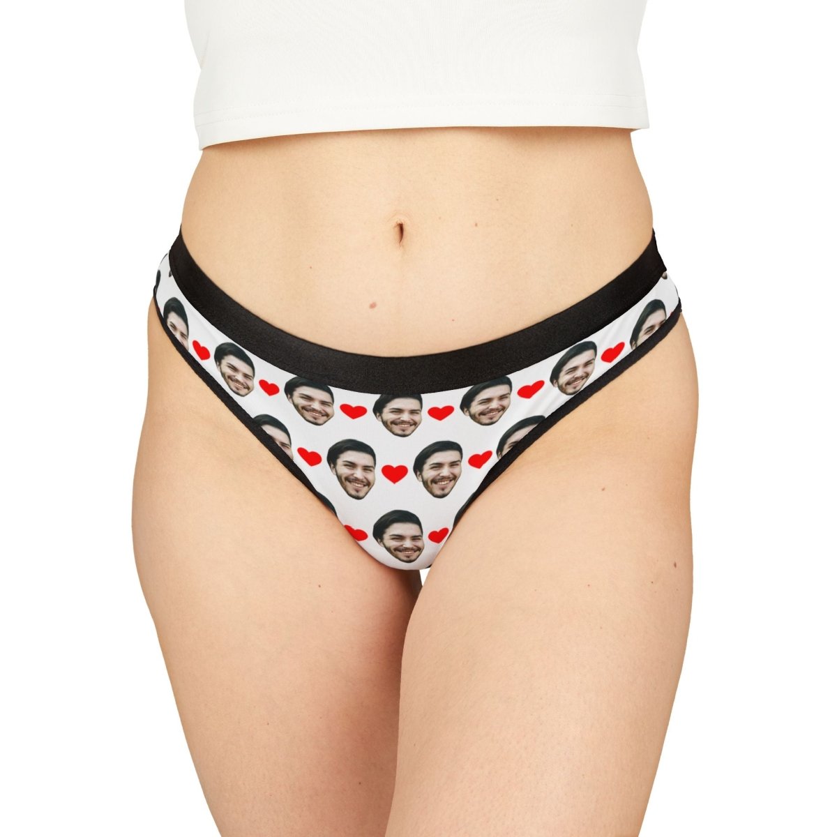 Custom Face Thong With Hearts