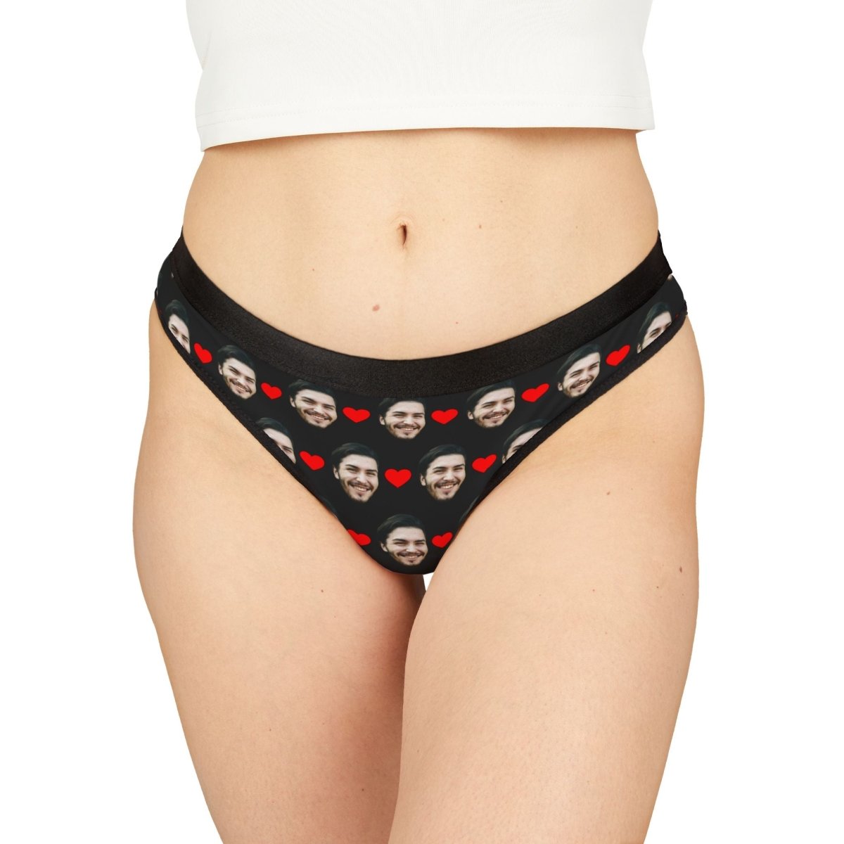 Custom Face Thong With Hearts
