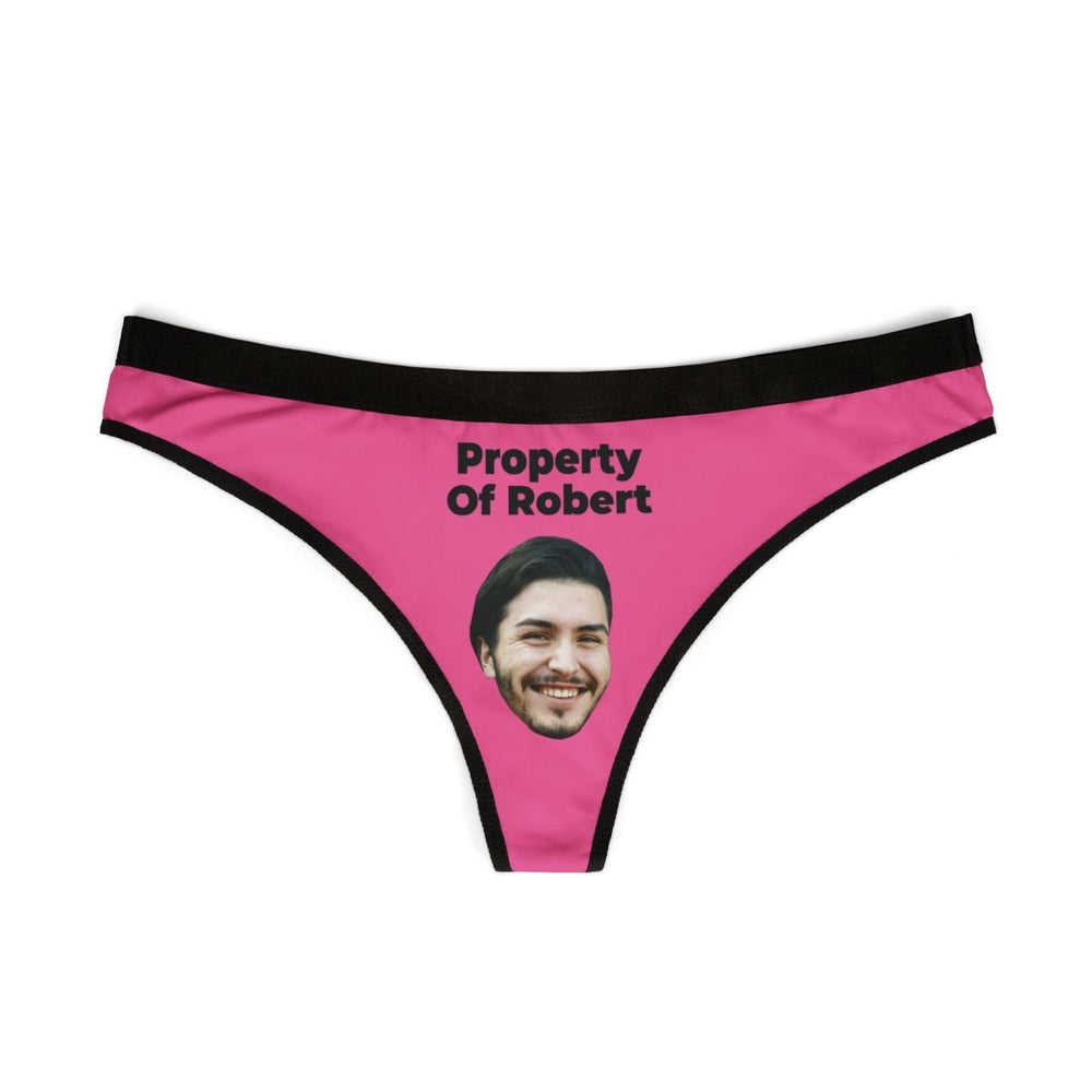 Custom Face Thongs Property Of Name