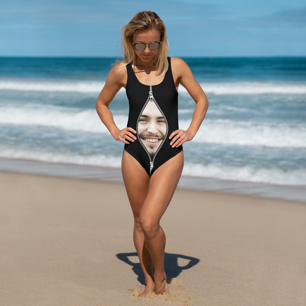 Custom Face Zipper Swimsuit