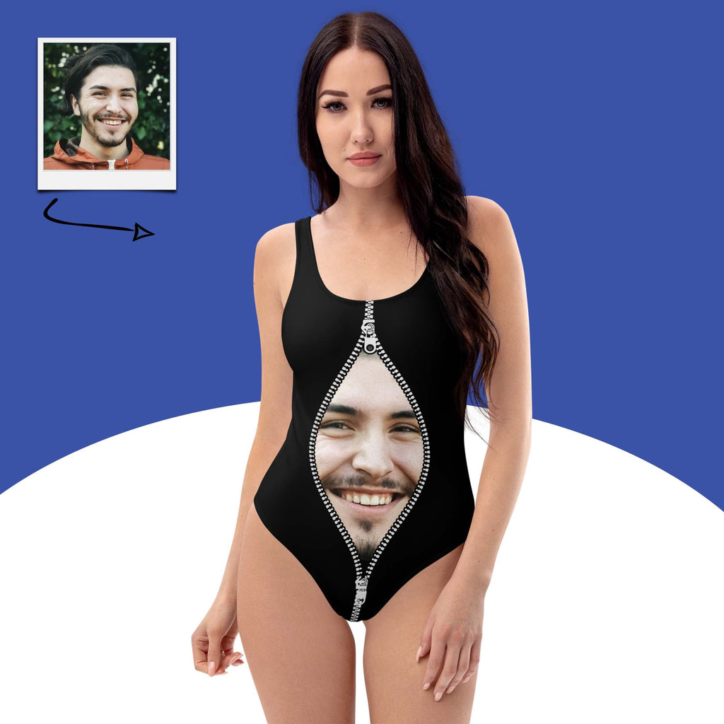 Custom Face Zipper Swimsuit