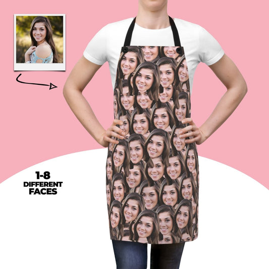 Custom Faces Apron Personalized Photo Kitchen Apron For Couples