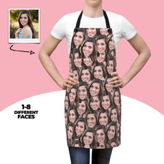 Custom Faces Apron Personalized Photo Kitchen Apron For Couples