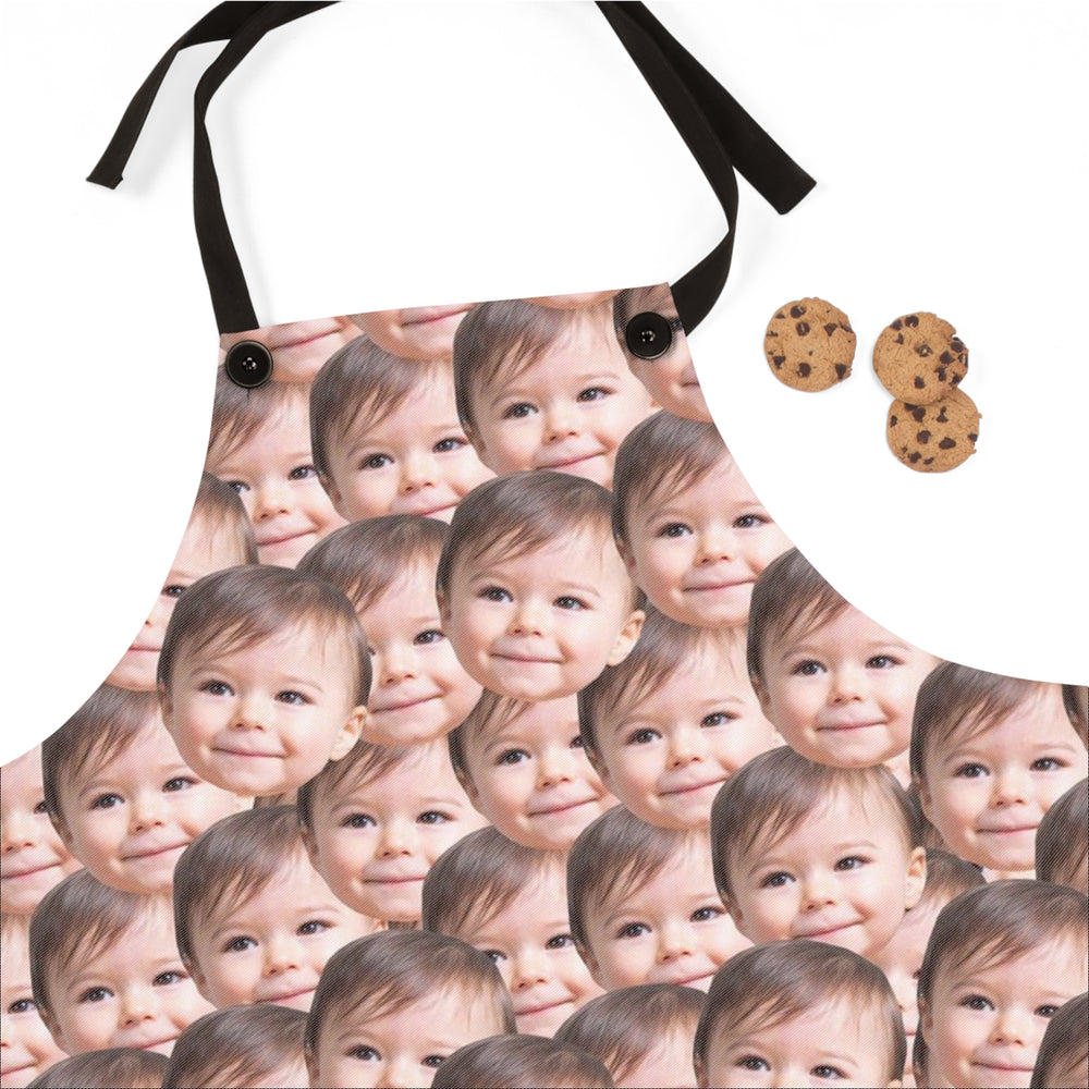 Custom Baby Faces Apron Personalized Photo Kitchen Apron Parents