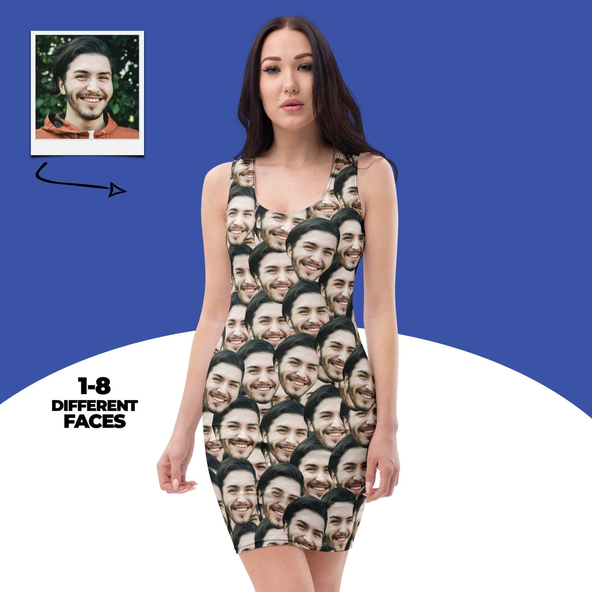 Custom Faces Bodycon Dress Main image