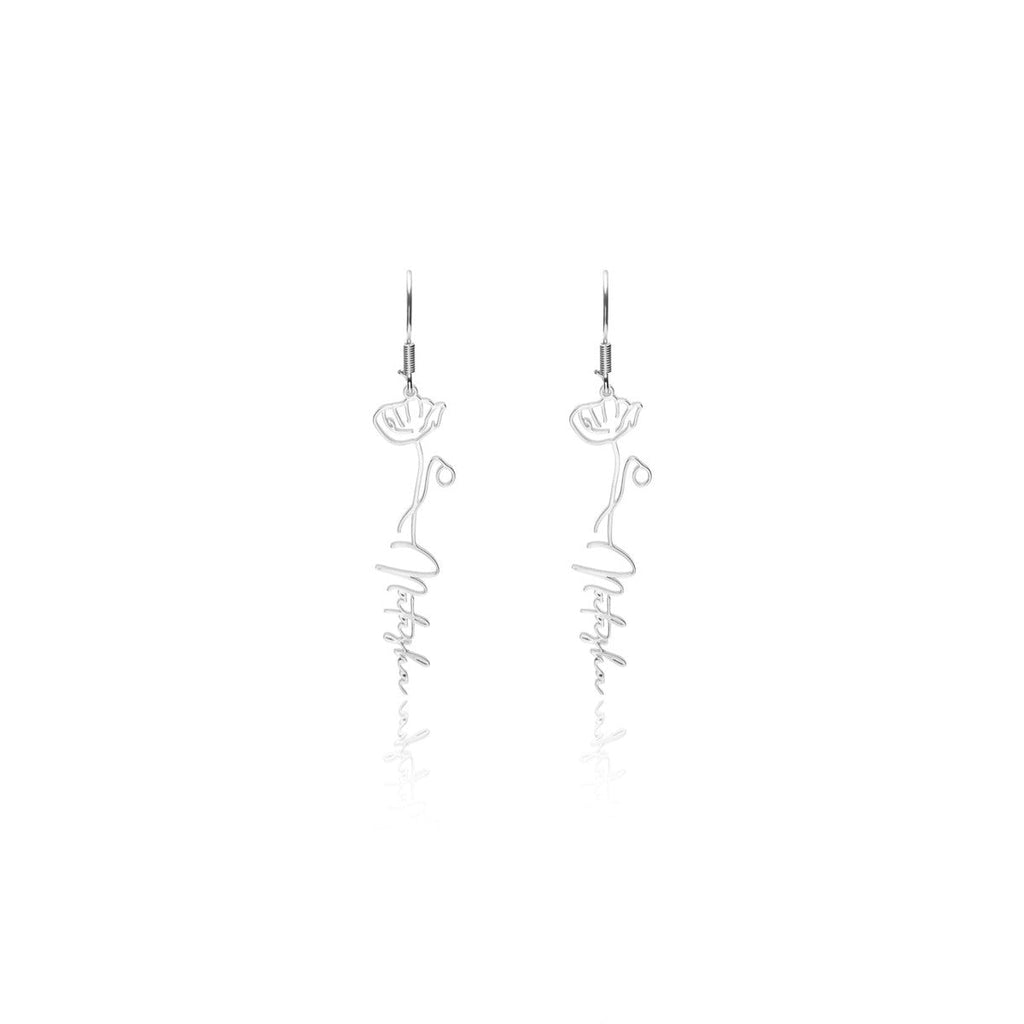 Custom Floral Earrings Hoop