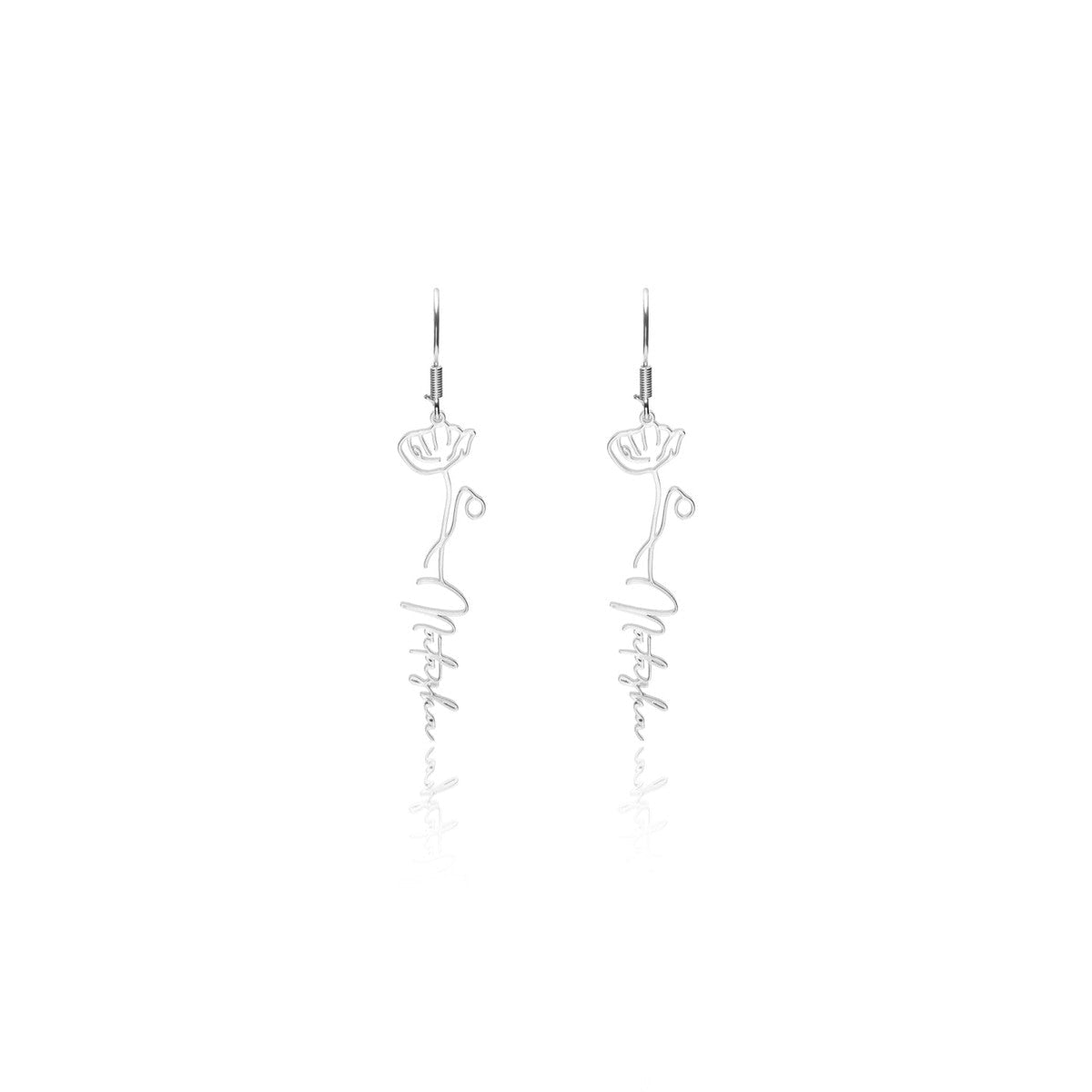 Custom Floral Earrings Hoop