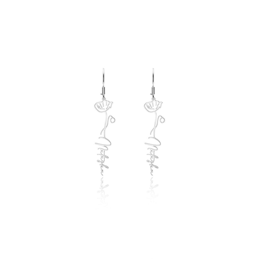 Custom Floral Earrings Hoop