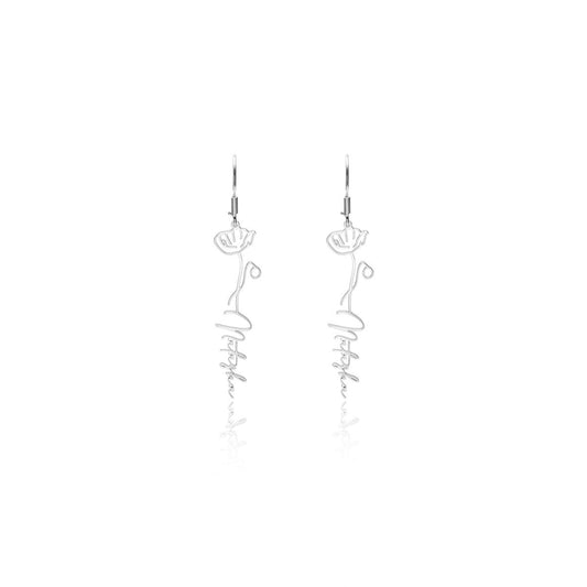 Custom Floral Earrings Hoop