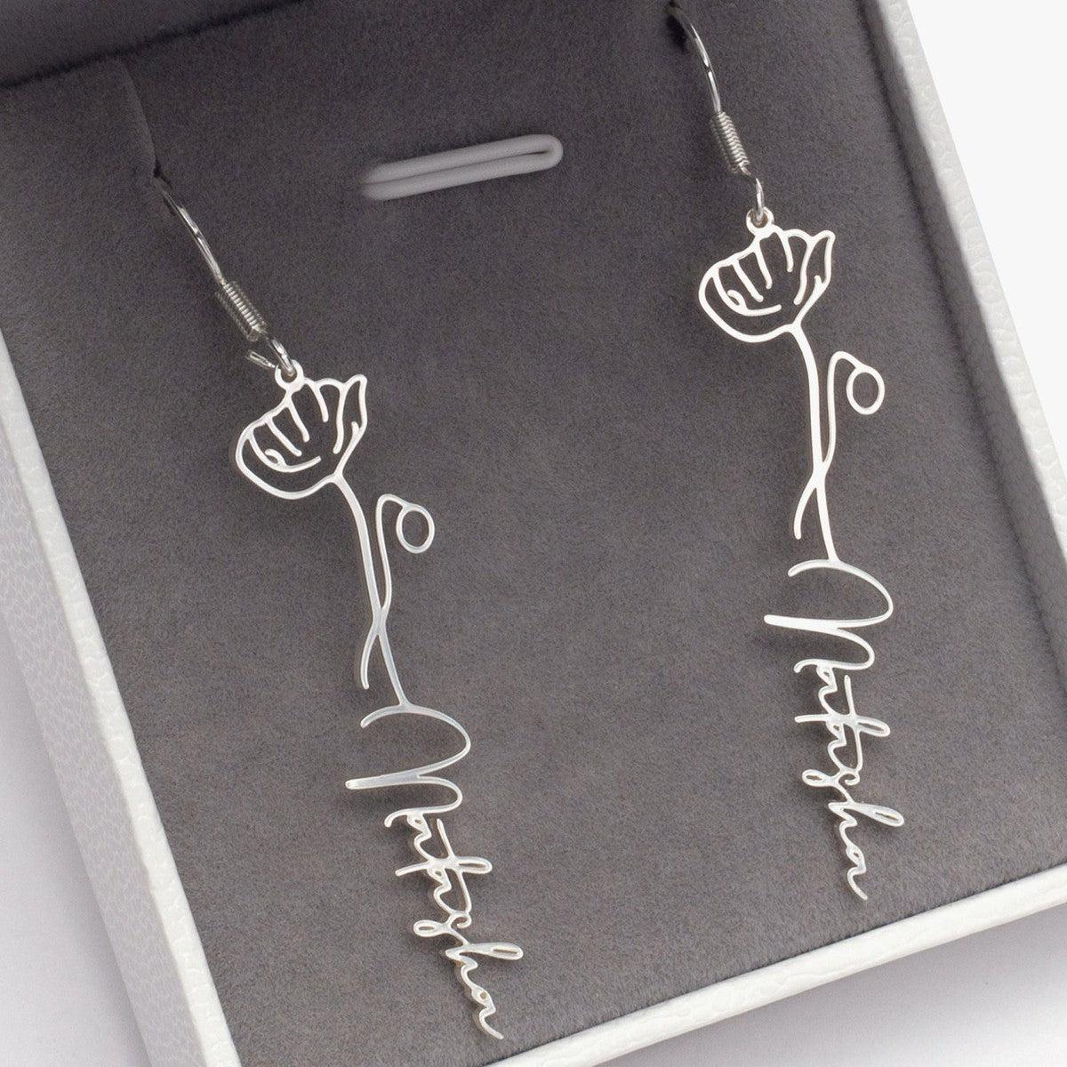 Custom Floral Earrings Hoop Main image