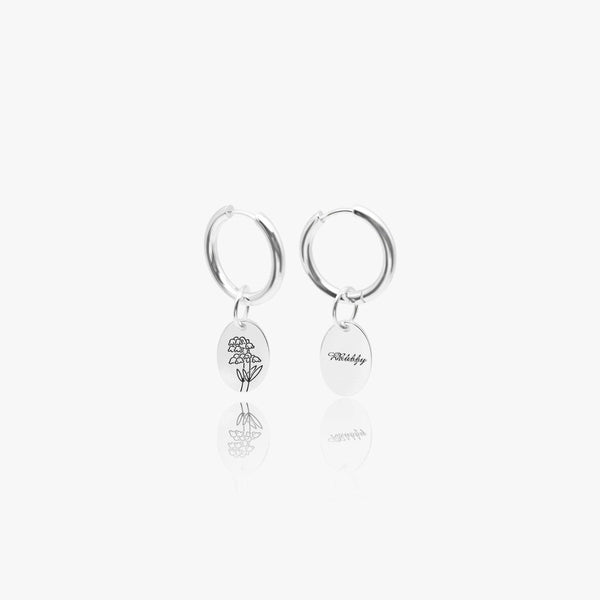 Custom Floral Signet Earrings