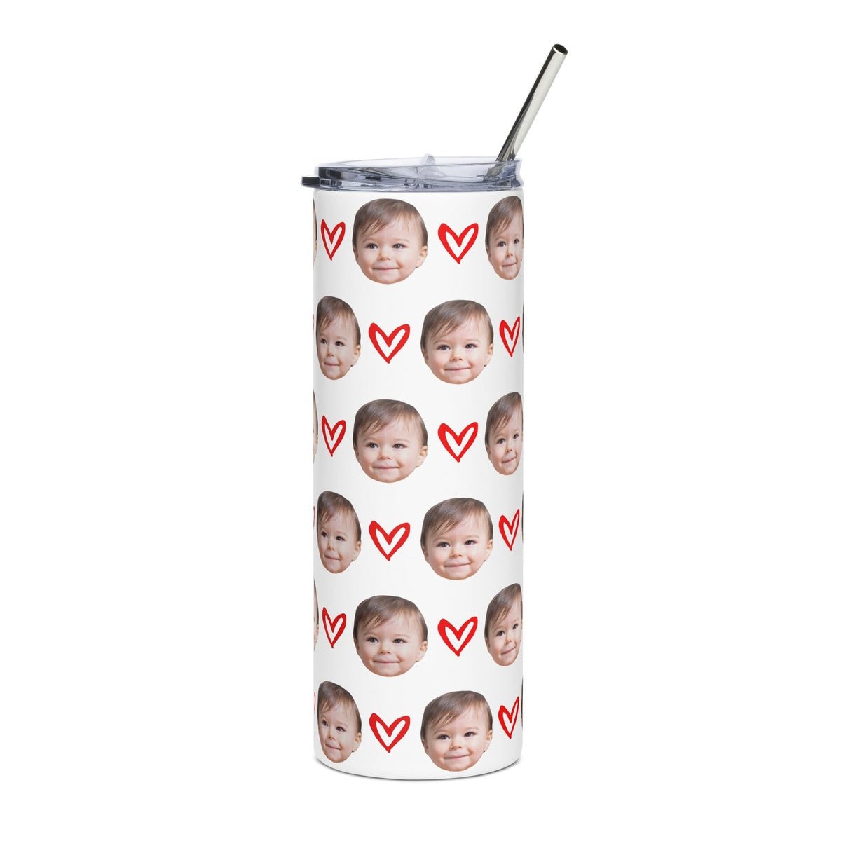 Custom Kid Face Tumbler With Hearts Secondary image