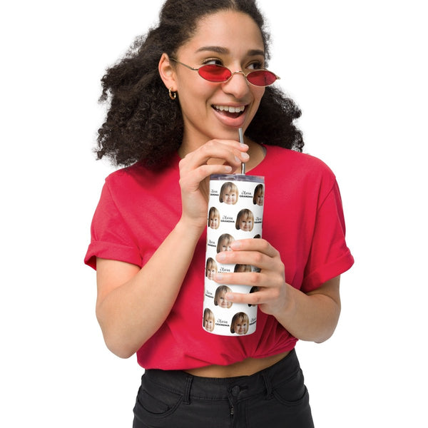 Custom Kid Face Tumbler With Text