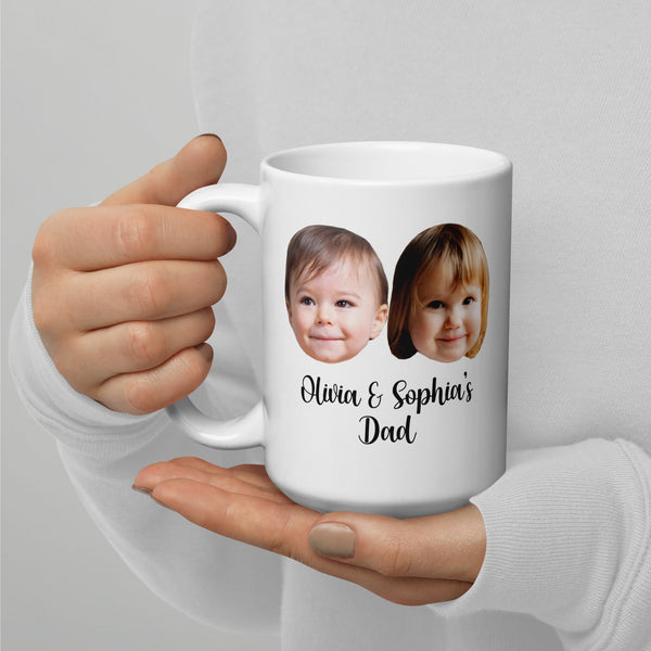 Custom Kids Names Dad Mug With Photo