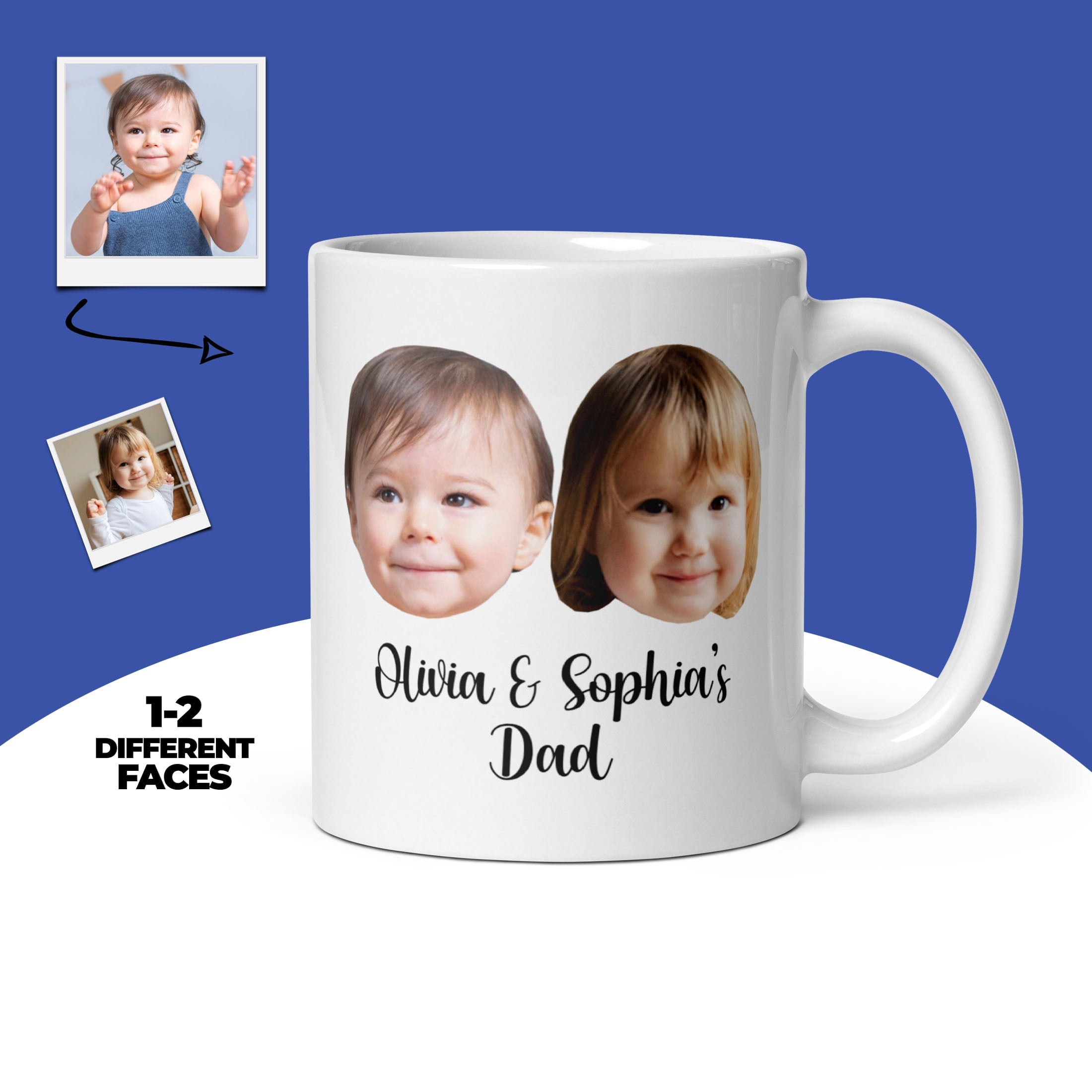 Custom Kids Names Dad Mug With Photo Main image