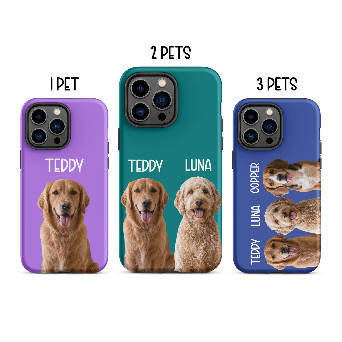 Custom Pet Photo Tough Phone Case With Name