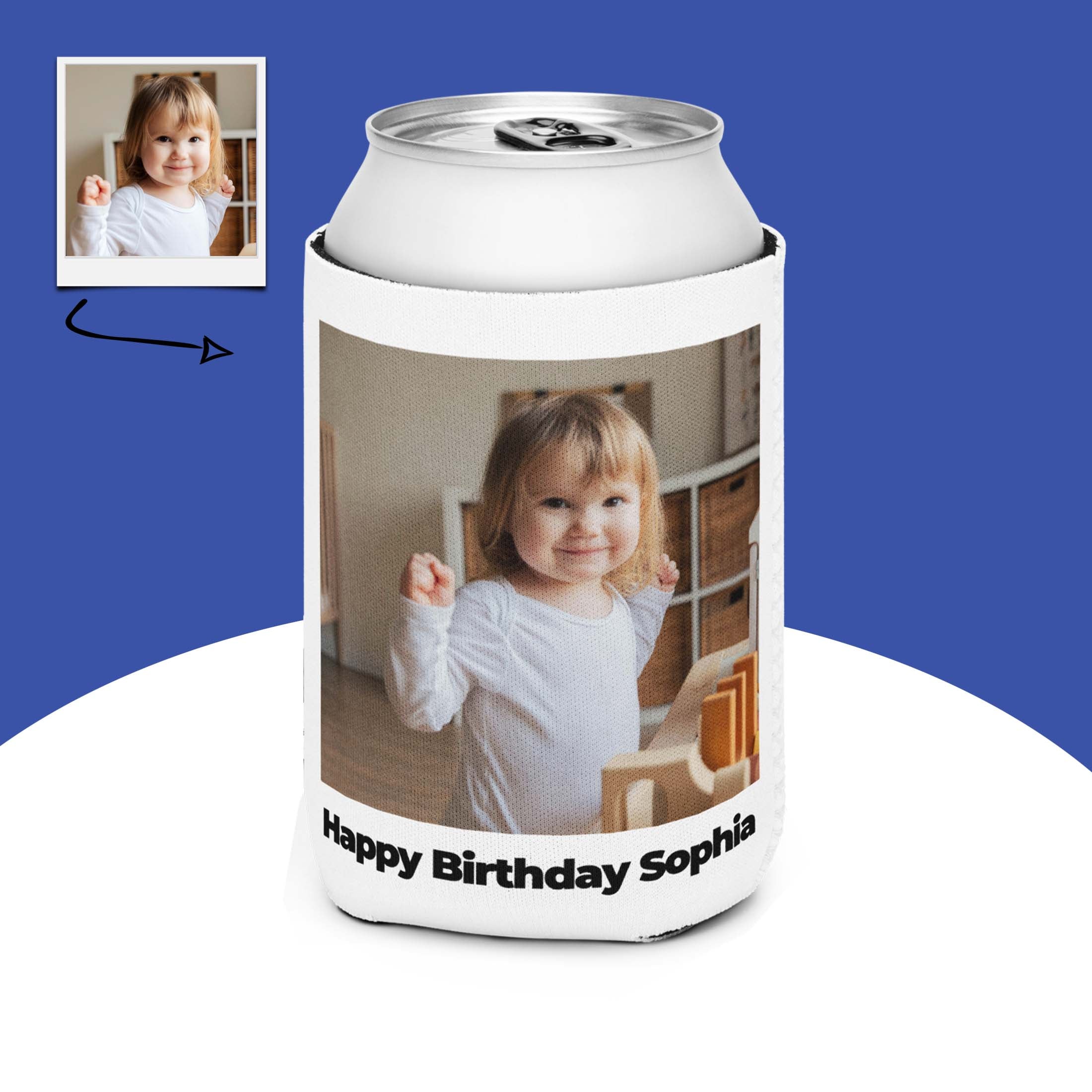 Custom Photo Birthday Can Cooler Main image