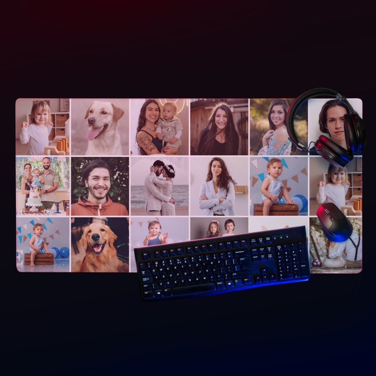 Custom Photo Collage Gaming Mouse Pad Secondary image