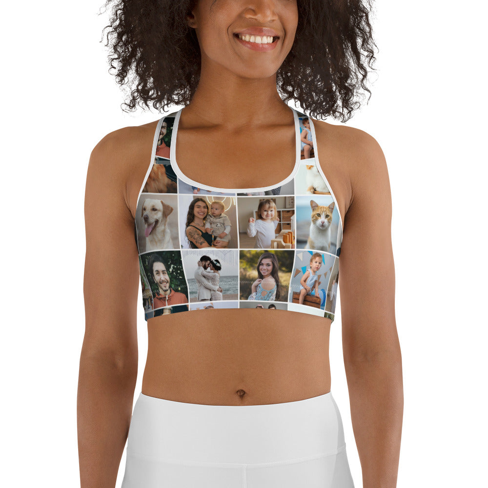 Custom Photo Collage Sports Bra
