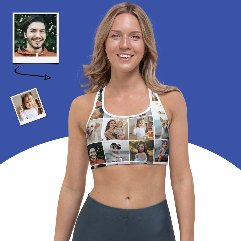 Custom Photo Collage Sports Bra