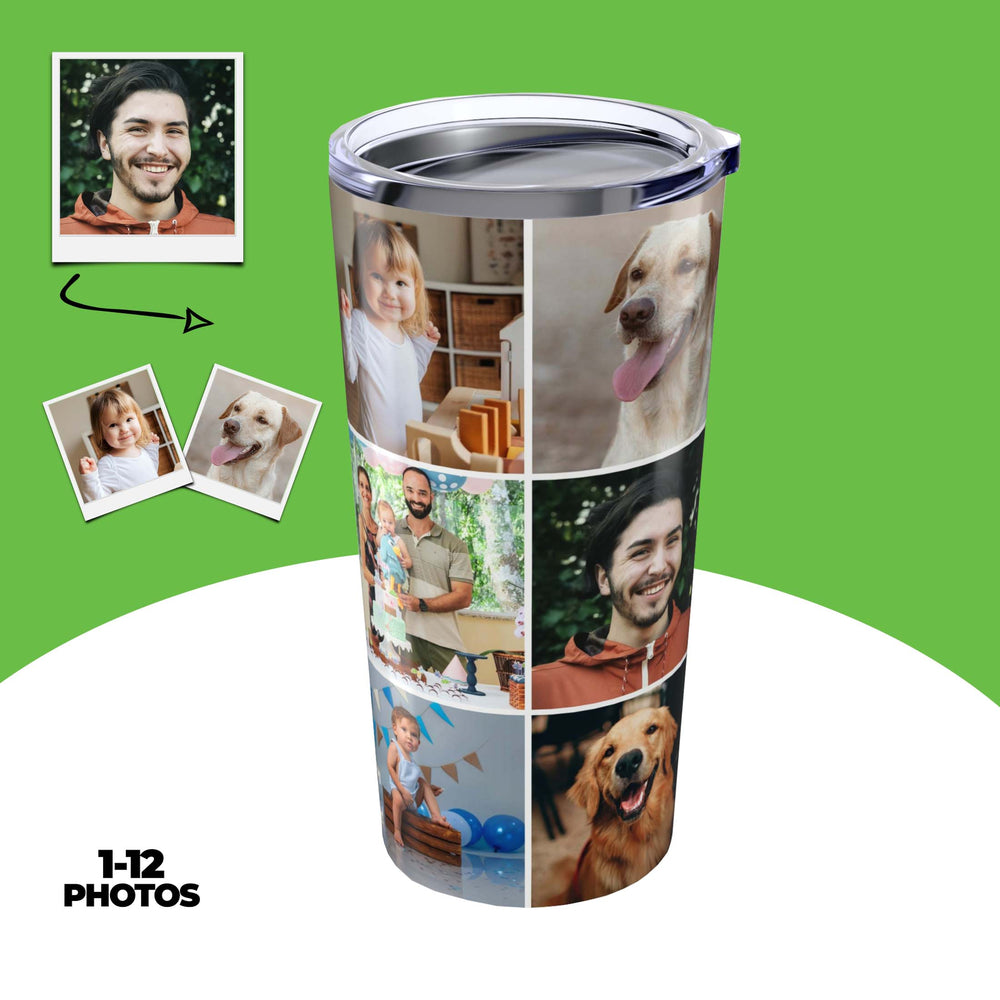 Custom Photo Collage Tumbler Personalized Drinkware Gift
