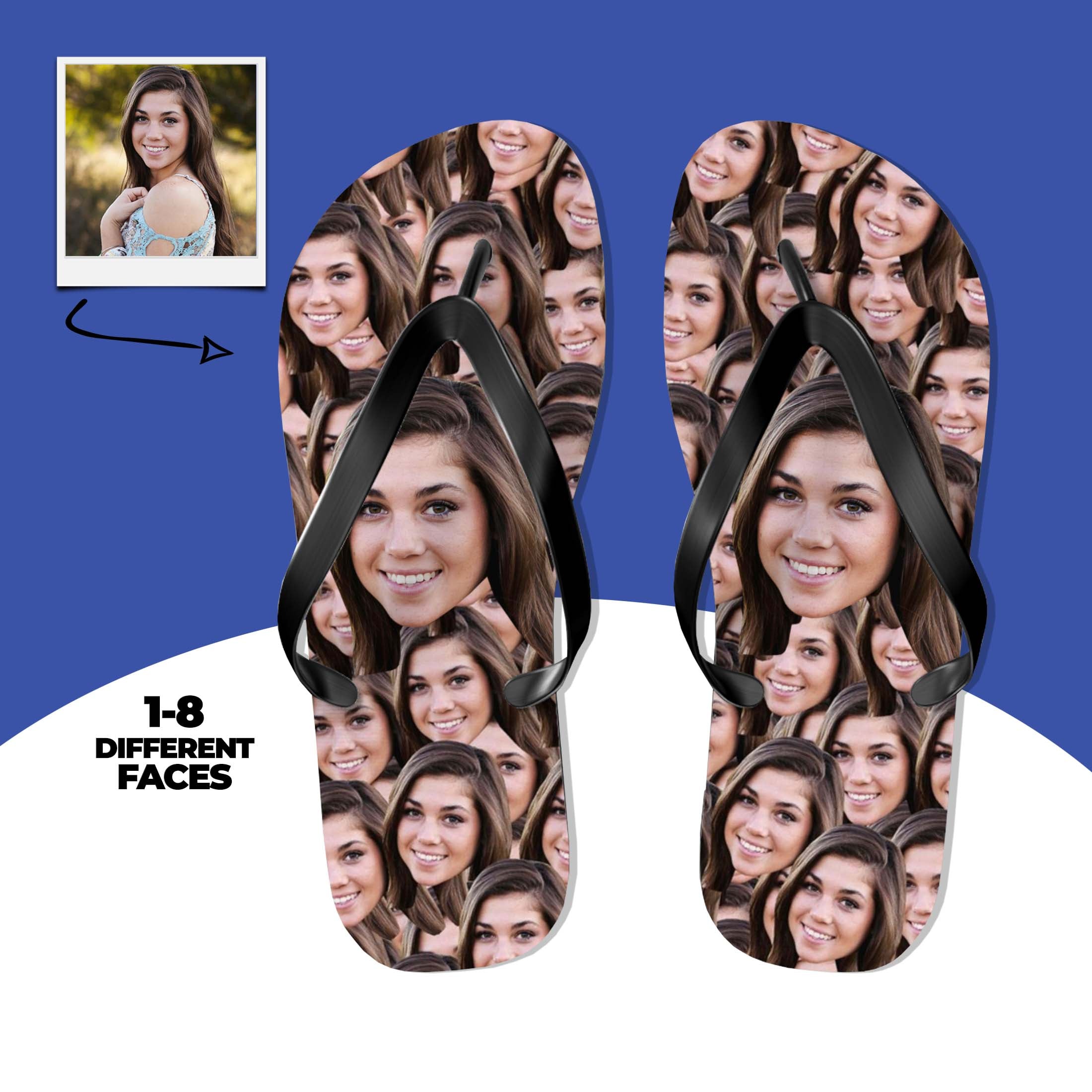 Custom Photo Face Flip Flops Main image