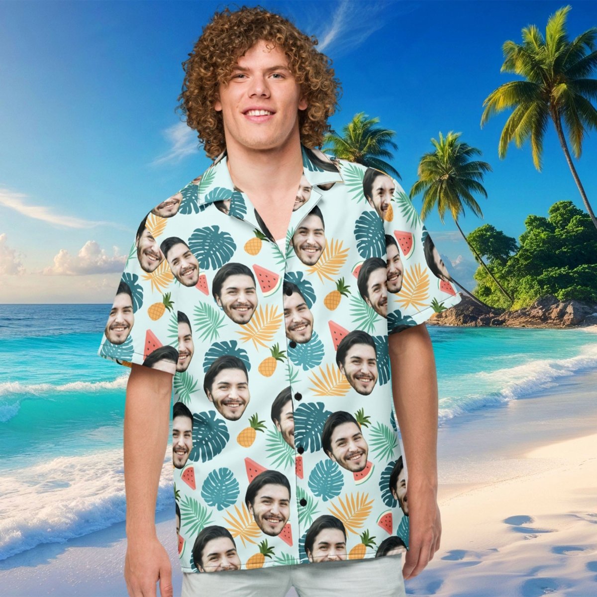 Personalized Tropical Hawaiian Shirt With Your Face Main image