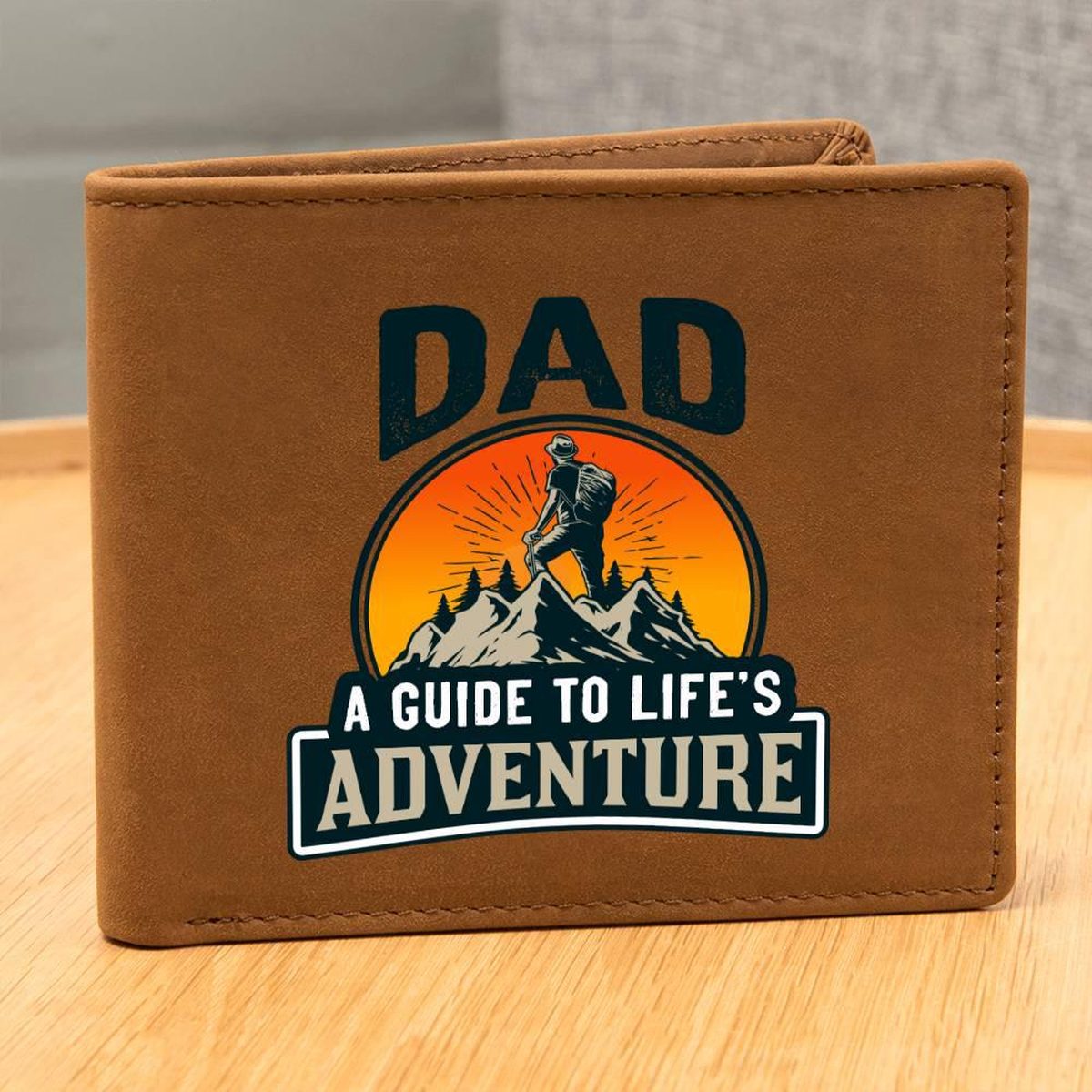 Dad A Guide To Life's Adventure Leather Wallet Secondary image