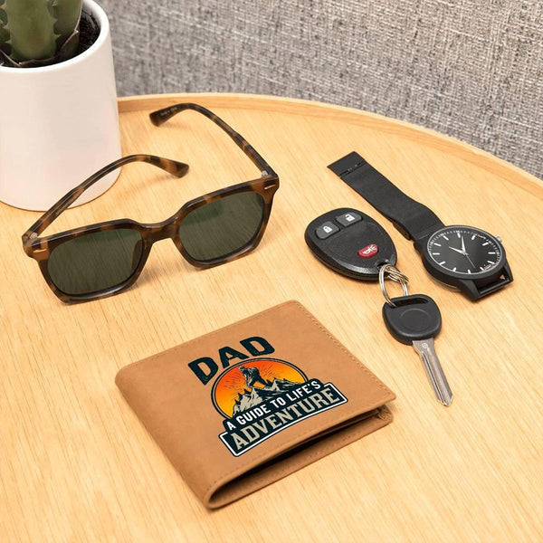 Dad A Guide To Life's Adventure Leather Wallet