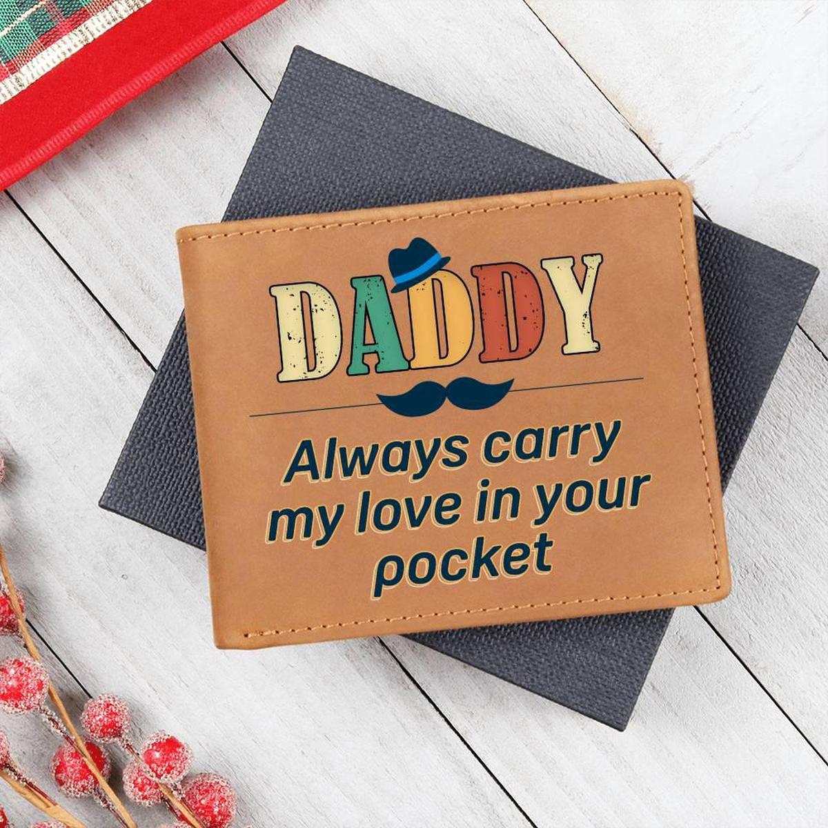 Daddy Always Carry My Love In Your Pocket Leather Wallet Secondary image
