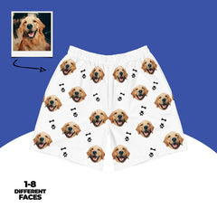 Dog Face Shorts Personalized Pet Photo Shorts Custom Dog Lover Gift
