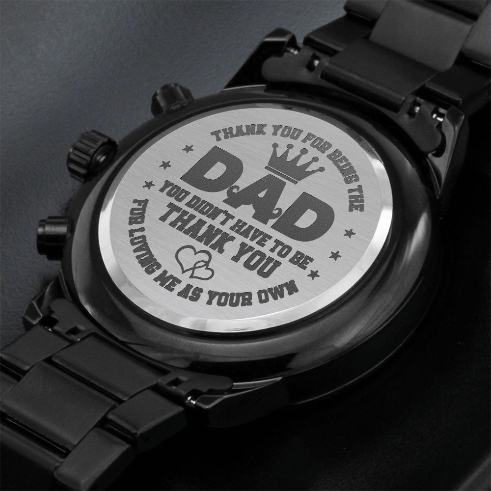 Engraved Stepdad Watch Thank You For Being My Dad Secondary image
