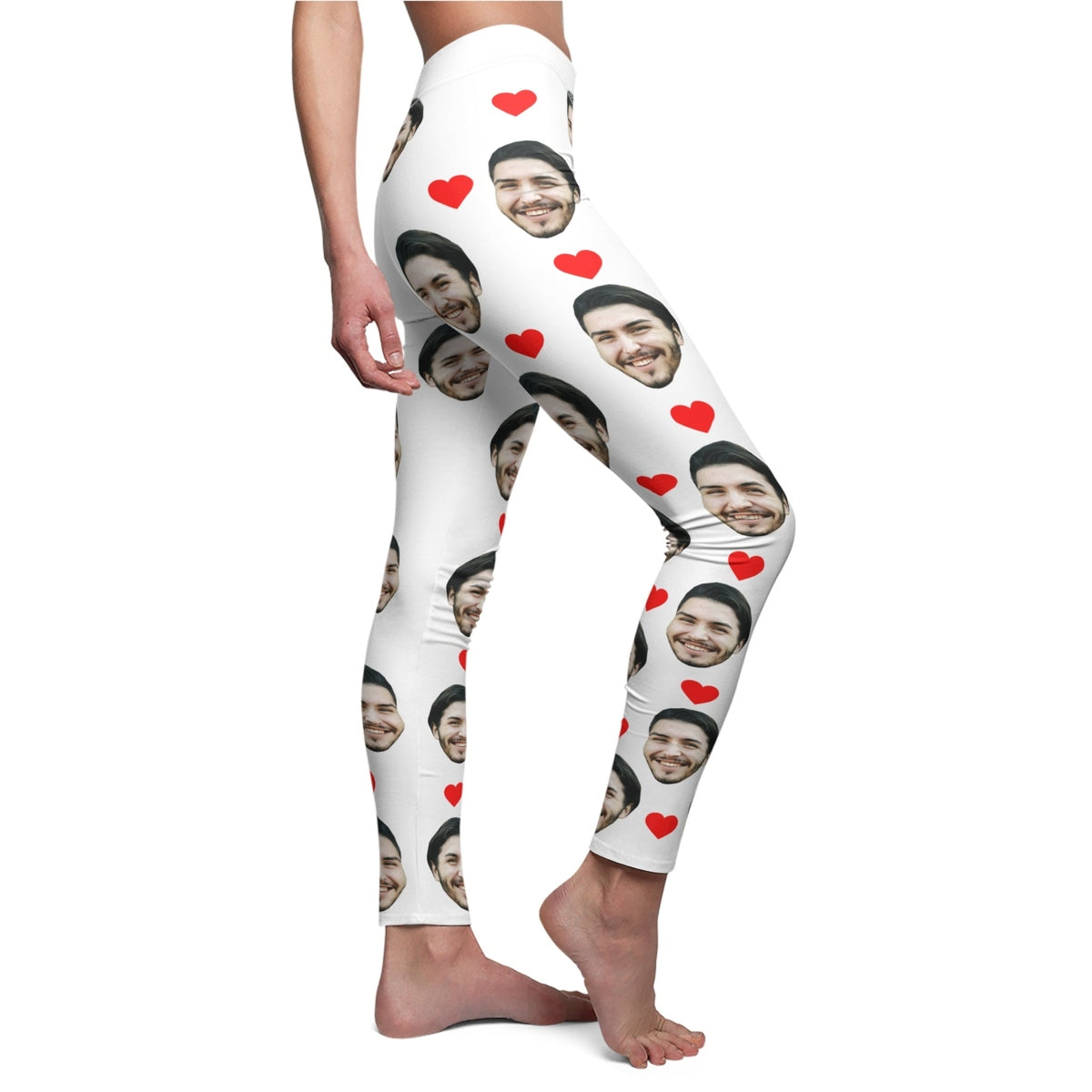 Custom Face Leggings With Hearts