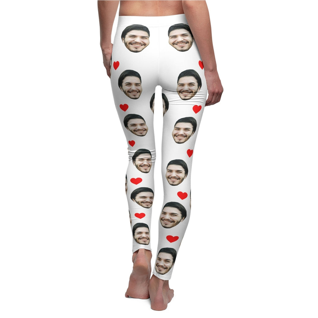 Custom Face Leggings With Hearts