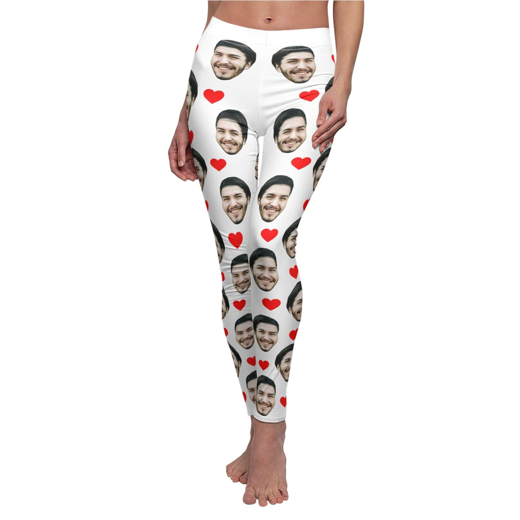 Custom Face Leggings With Hearts
