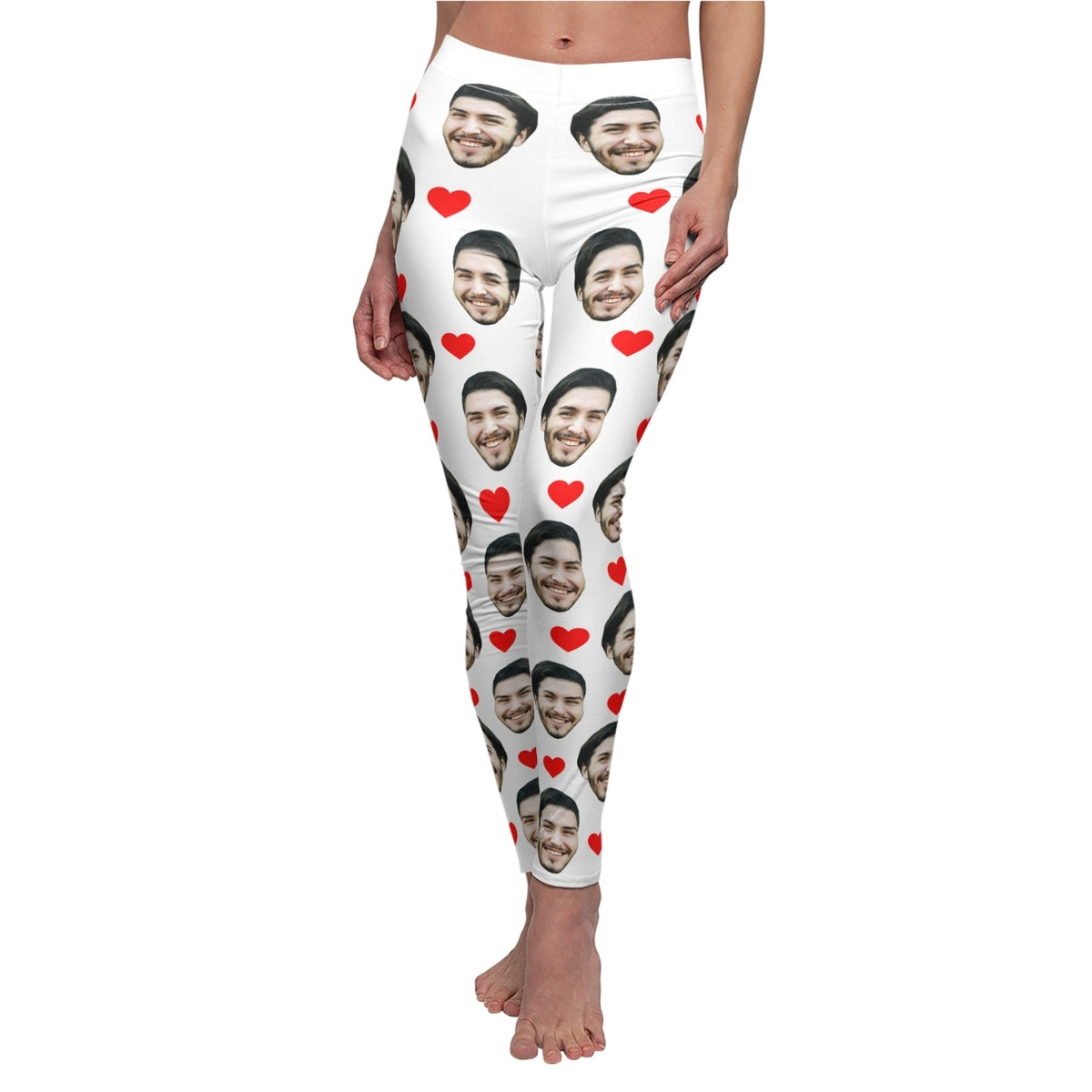 Custom Face Leggings With Hearts
