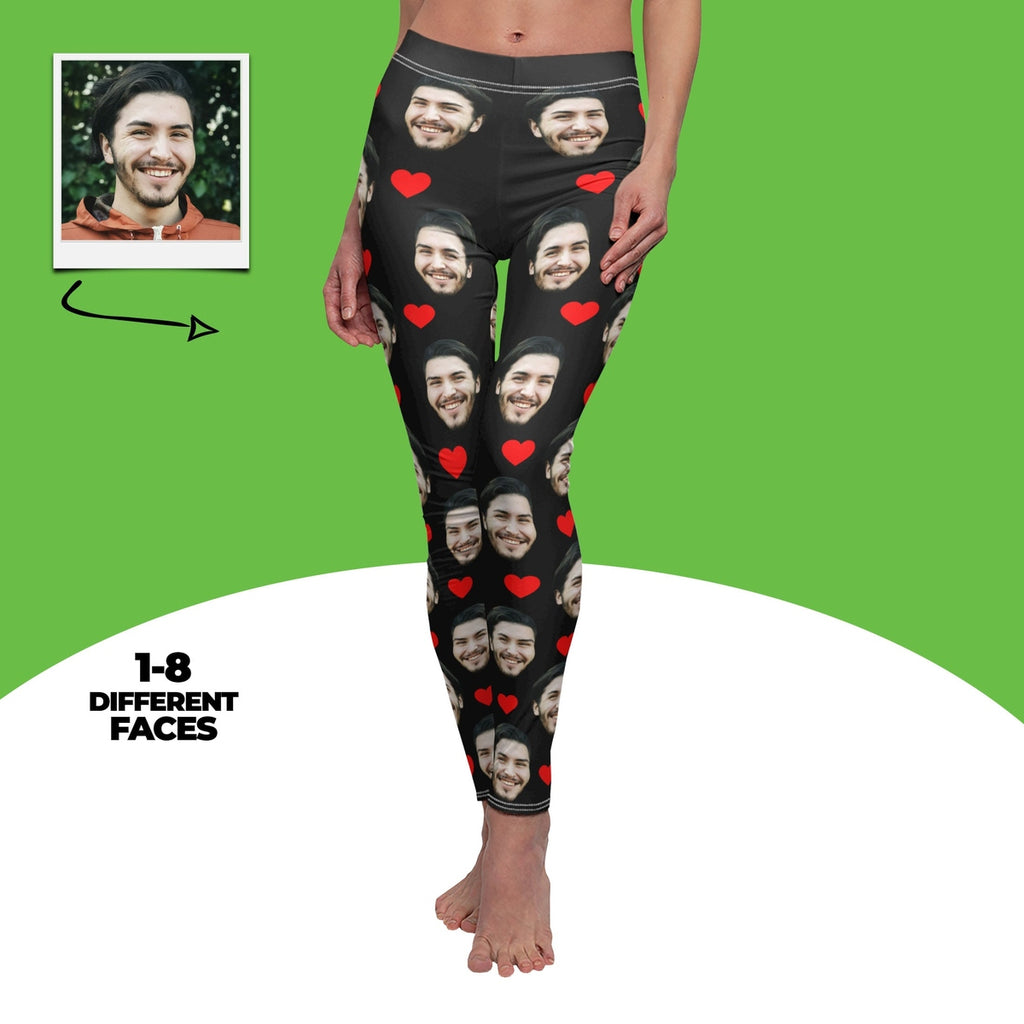 Custom Face Leggings With Hearts