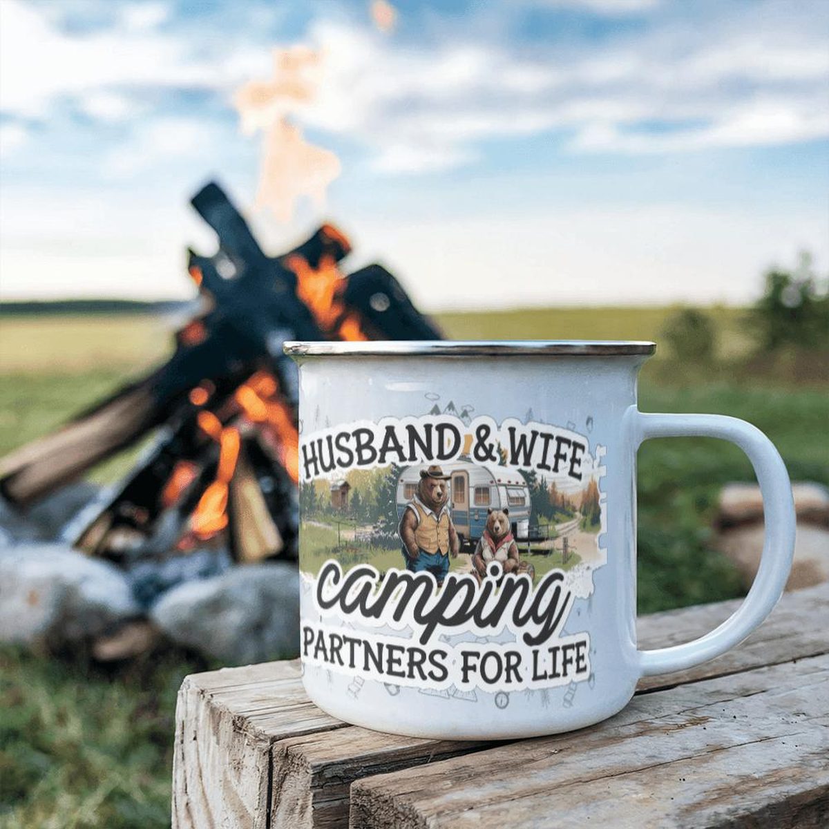 Husband And wife Enamel Camping Mug Secondary image