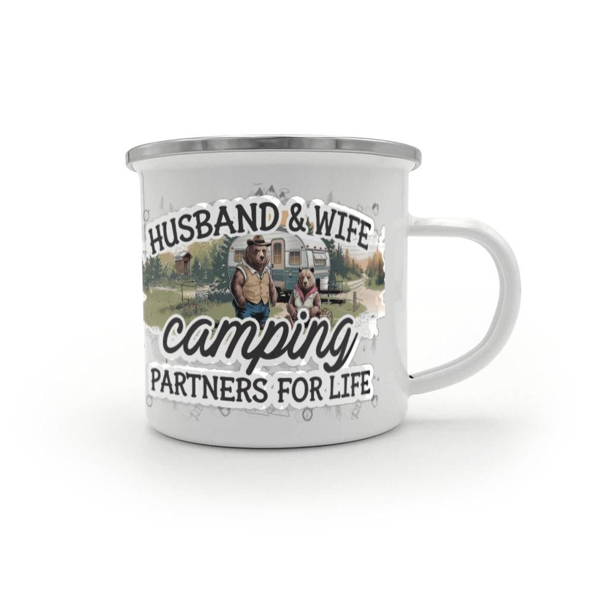 Husband And wife Enamel Camping Mug Main image