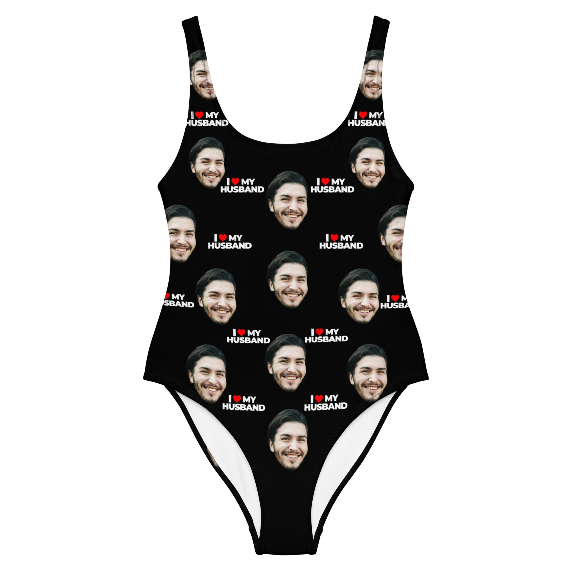 I Love My Husband Personalized Face Swimsuit