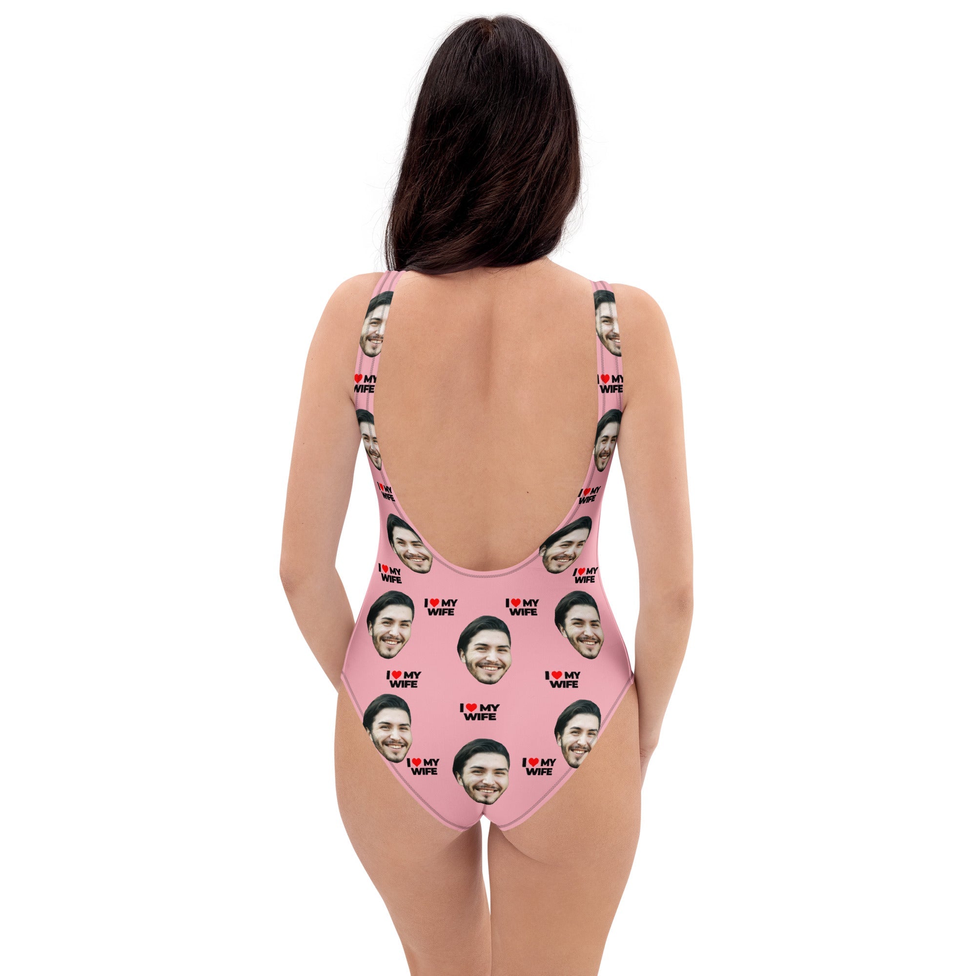 I Love My Wife Custom Face Swimsuit