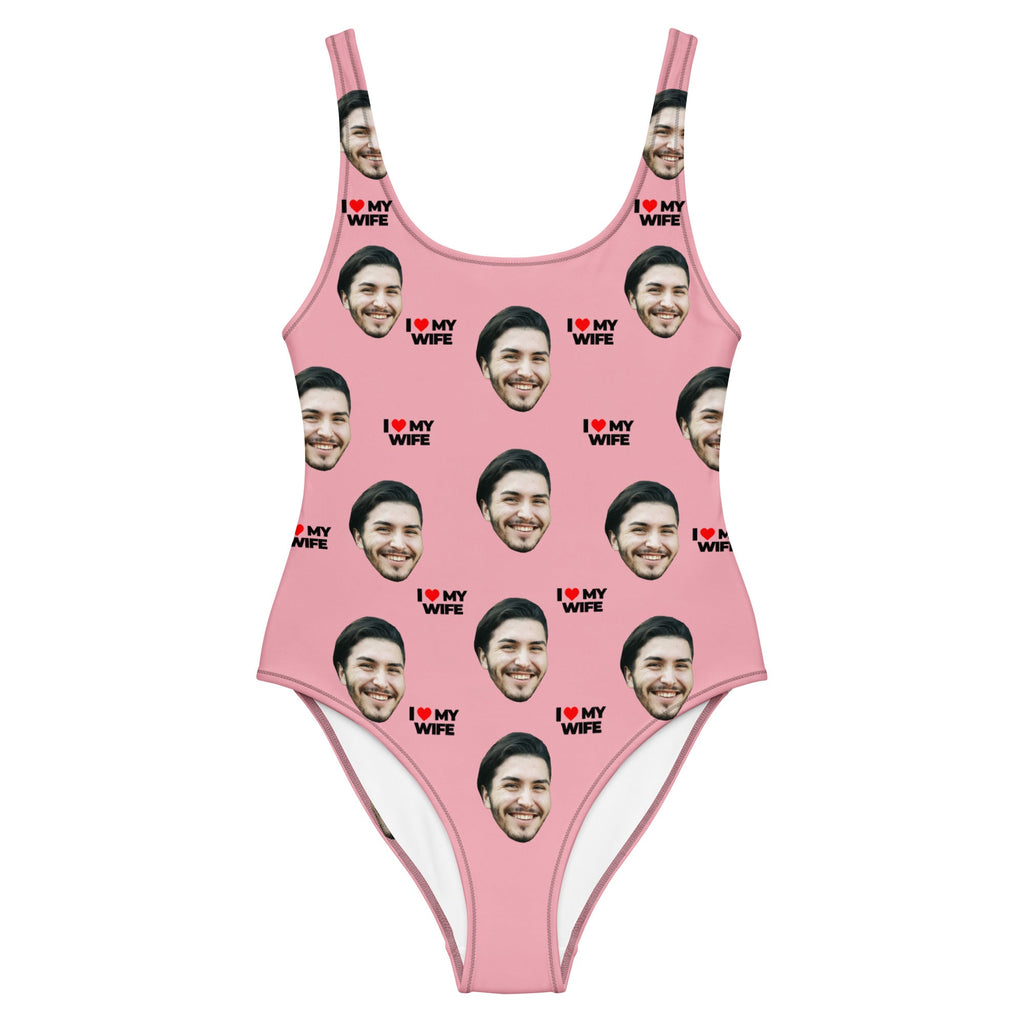 I Love My Wife Custom Face Swimsuit