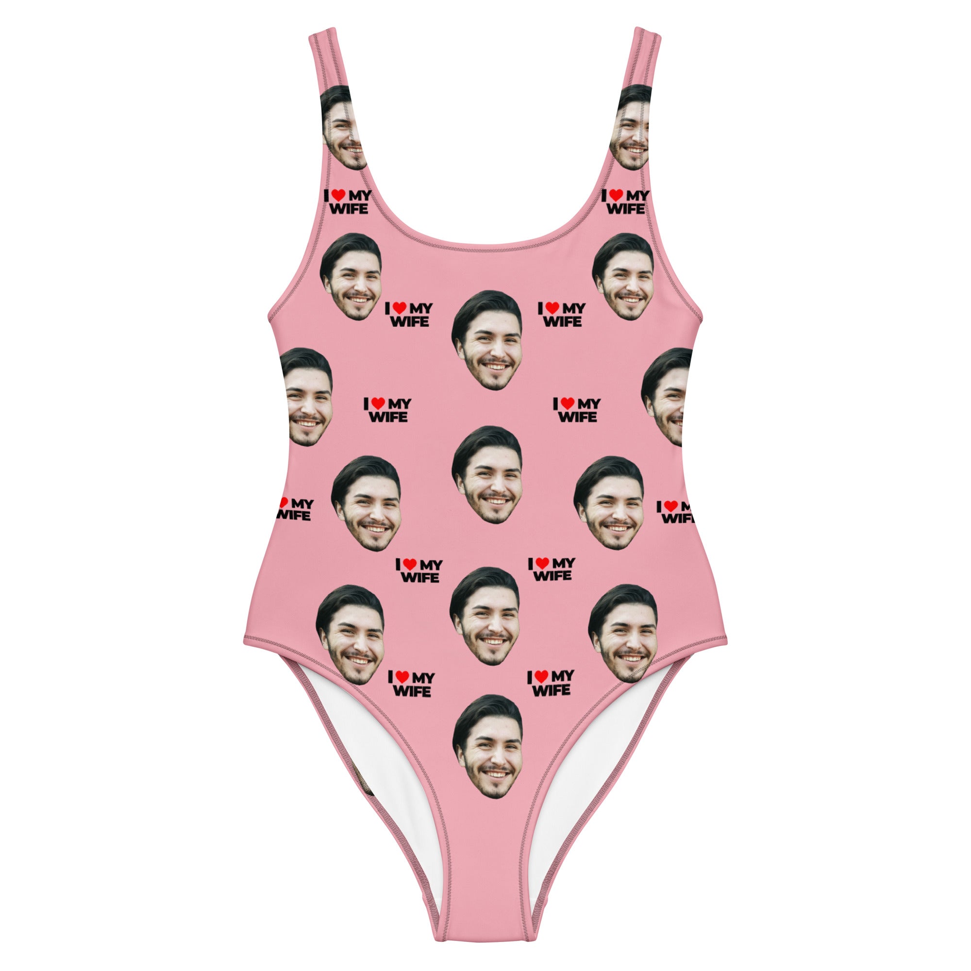 I Love My Wife Custom Face Swimsuit